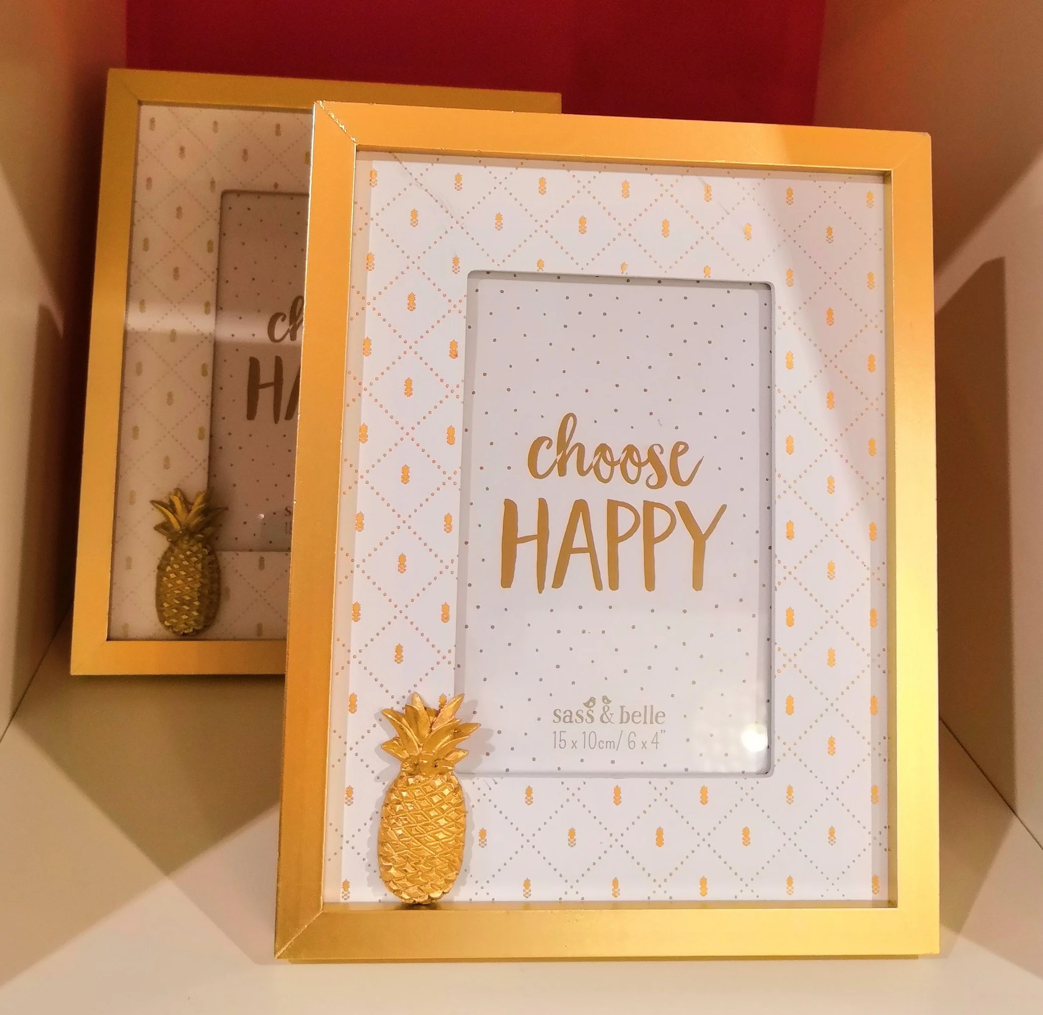 Happy pineapple photo frame