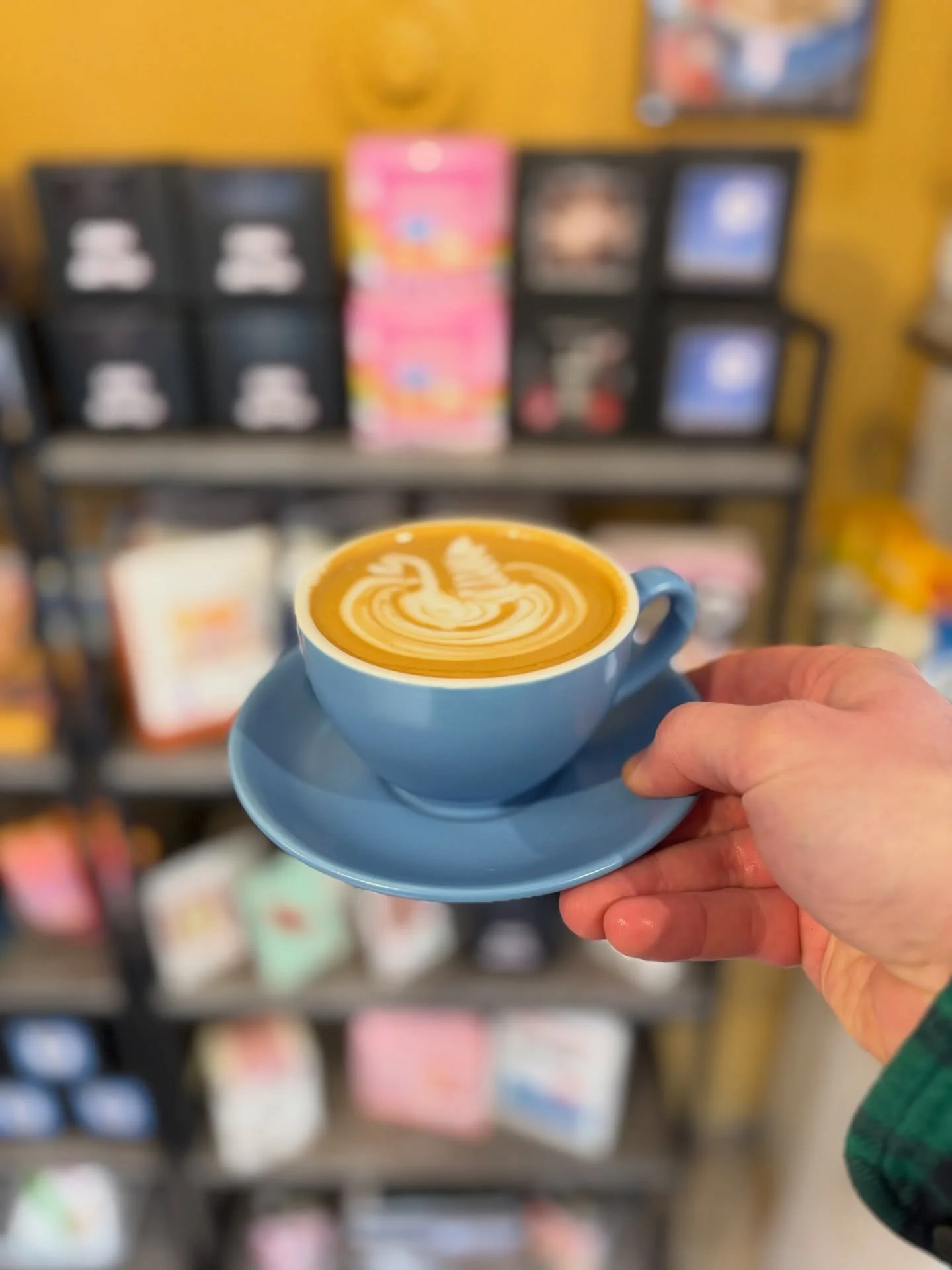 Saturday! Last chance to grab some Barbarians at the Gate on guest espresso - real Pi&ntilde;a Colada vibes, especially in a flattie.

In between shooting this shot and posting it most of the background retail has gone 😅 new stuff incoming!

#specia