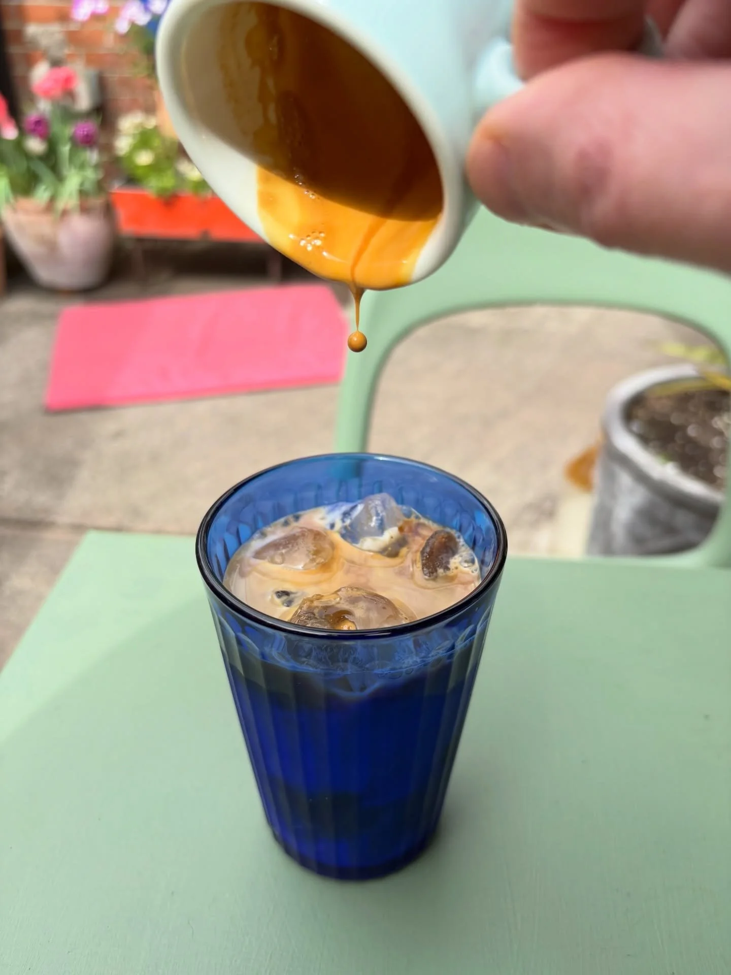 Want some iced coffee?☀️ ☕️ 🧊 Our current guest espresso from @spaceboycoffee @nestornefferlasso tasting like Reece&rsquo;s Cups, Honey and Apricot Jam as an iced flat white. It&rsquo;s seriously tasty!