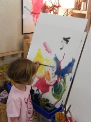 Painting at the easel