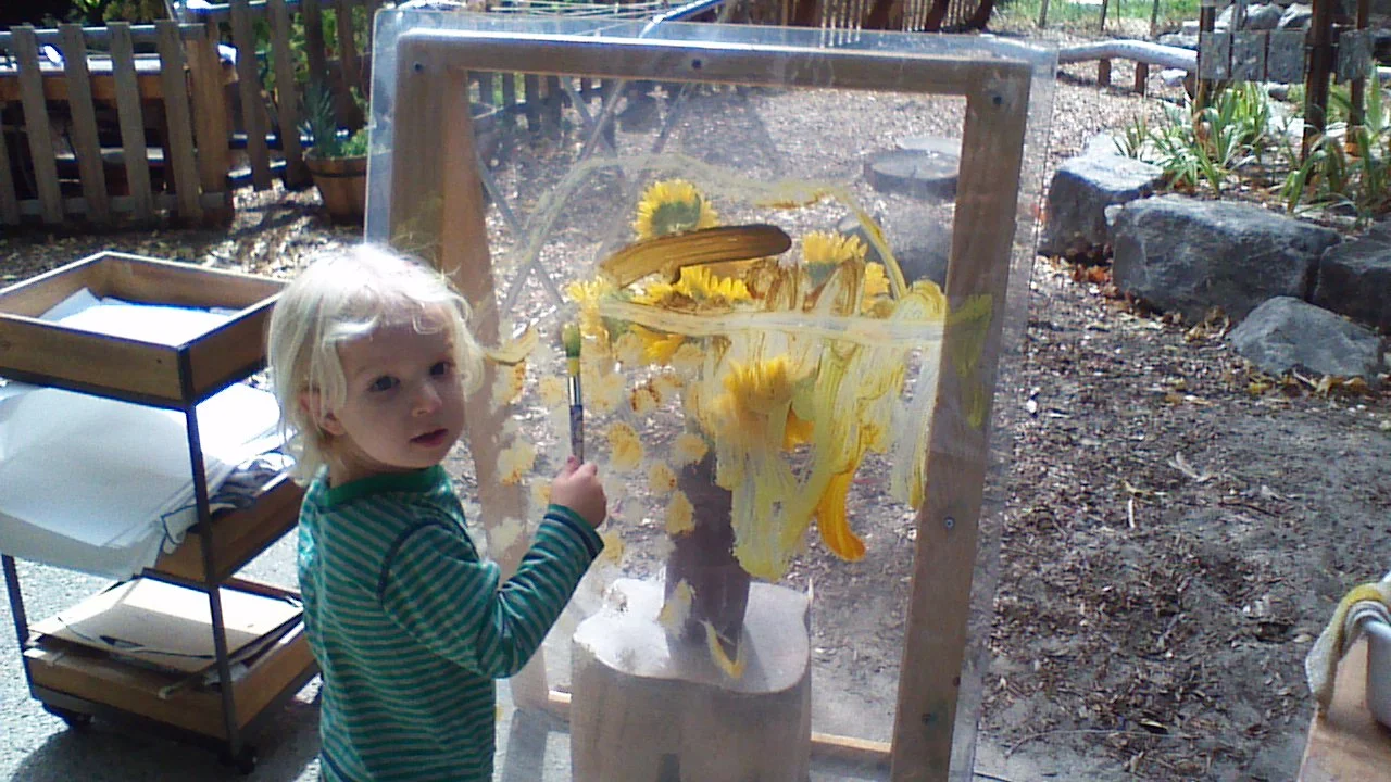Kiran paints sunflowers