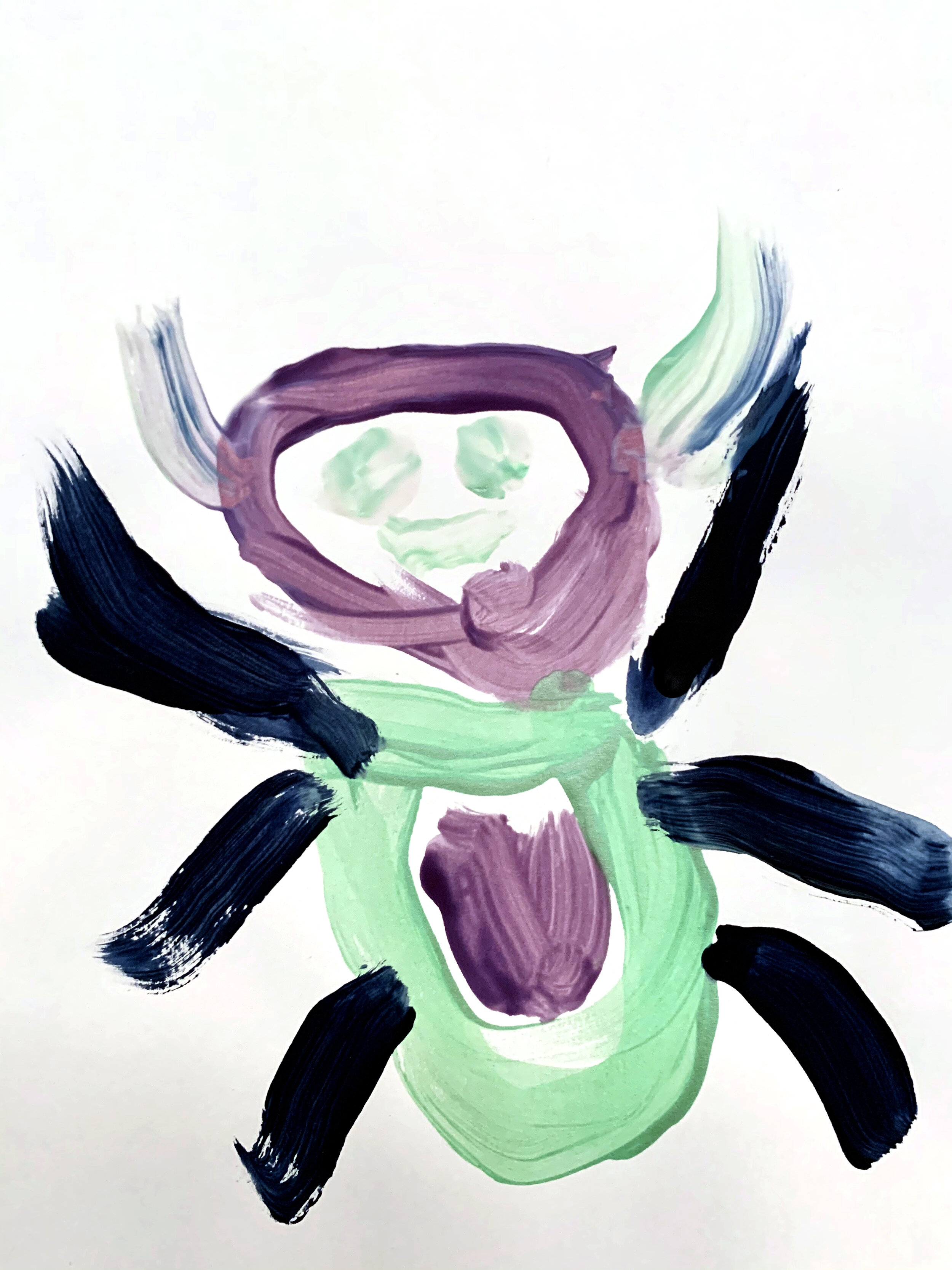 Beetle by Gloria. March 11, 2020. Freehand Painting w/ Tempera