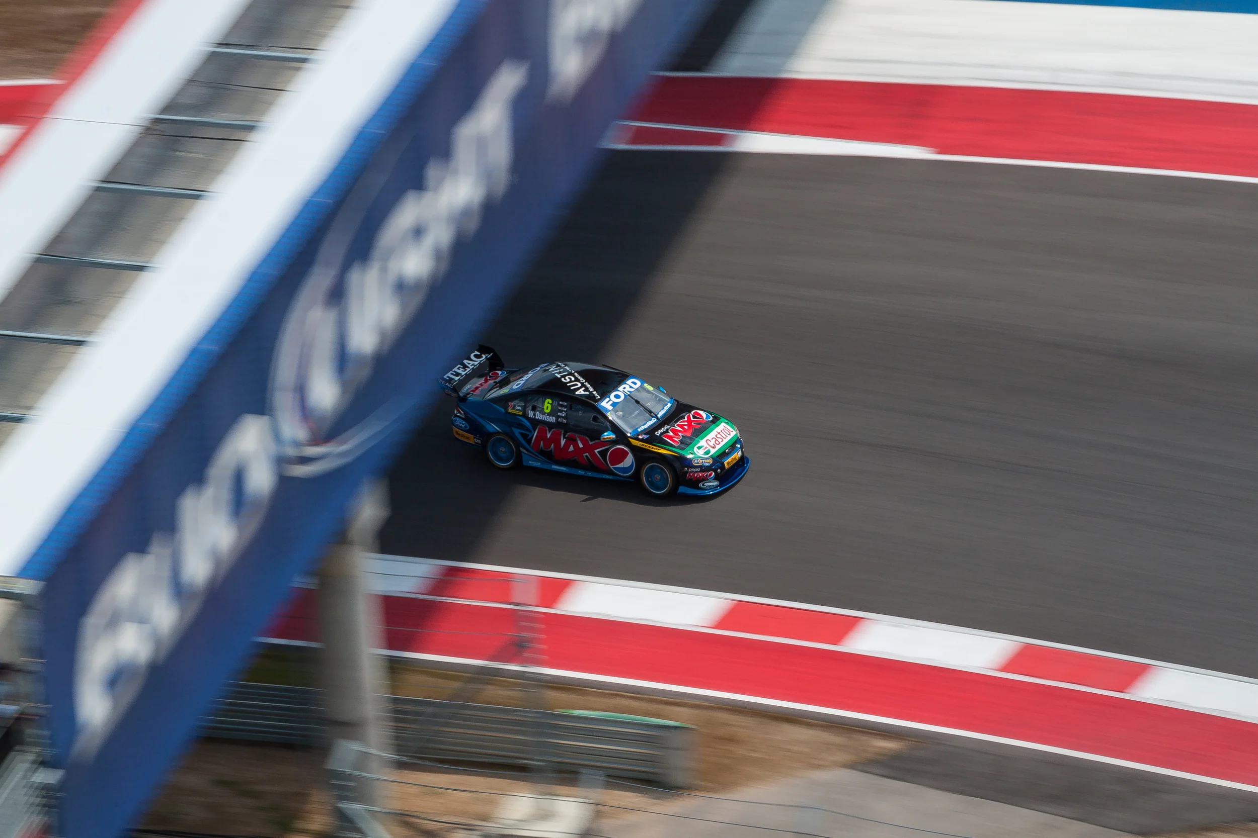 #6 Davison hunts down the shade on a scorching weekend at Circuit of the Americas Race Track in Austin, Texas.