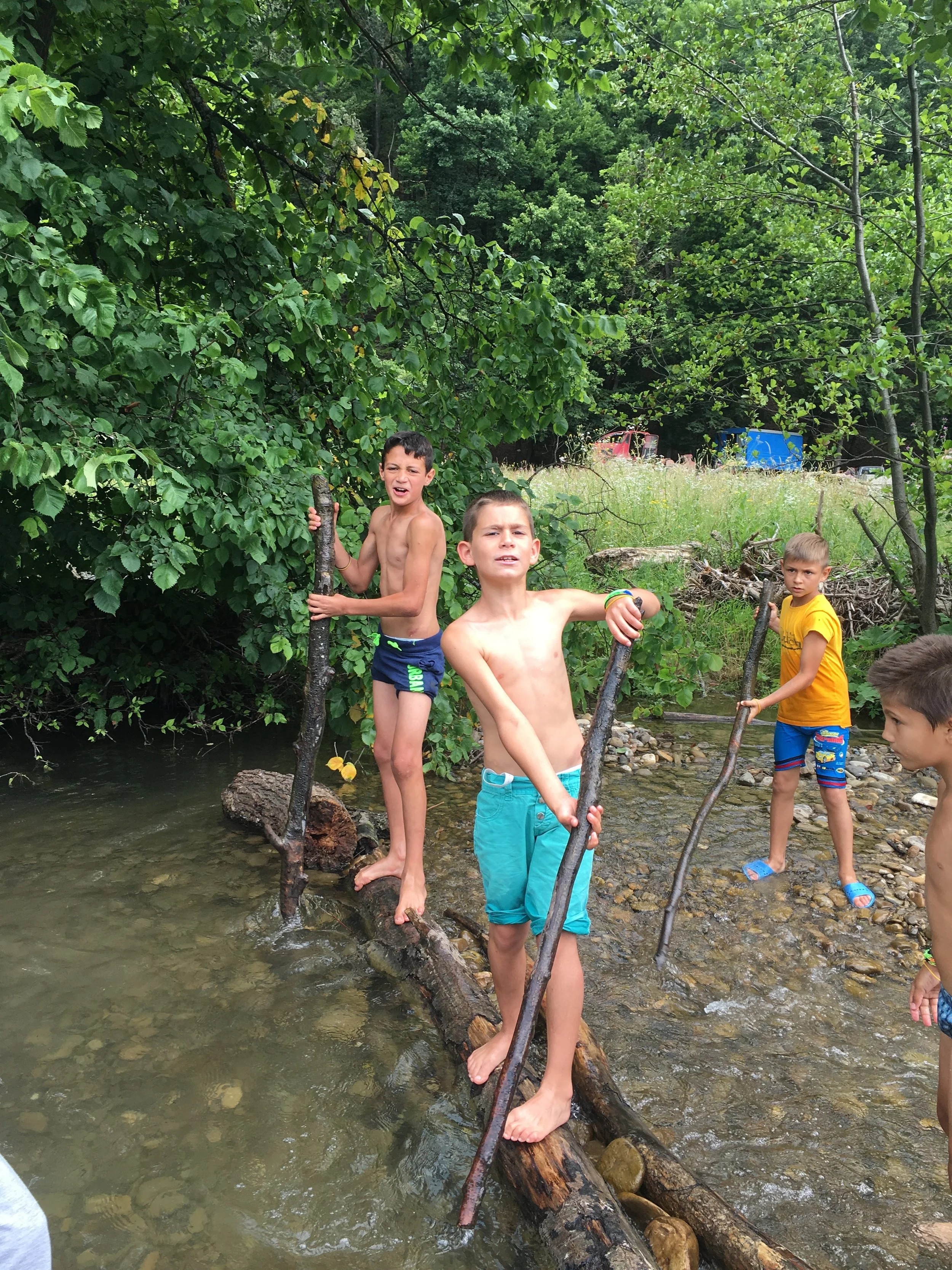 ....playing in the creek,