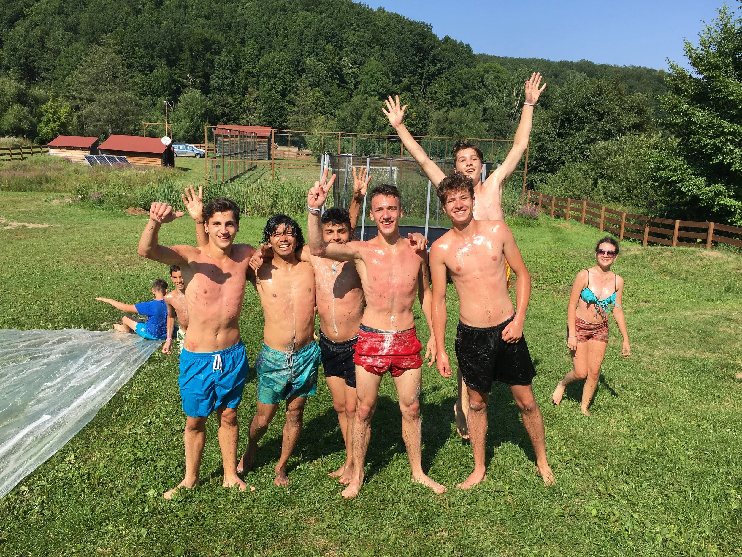 The kids can never get enough of the water games - especially the big slip and slide!