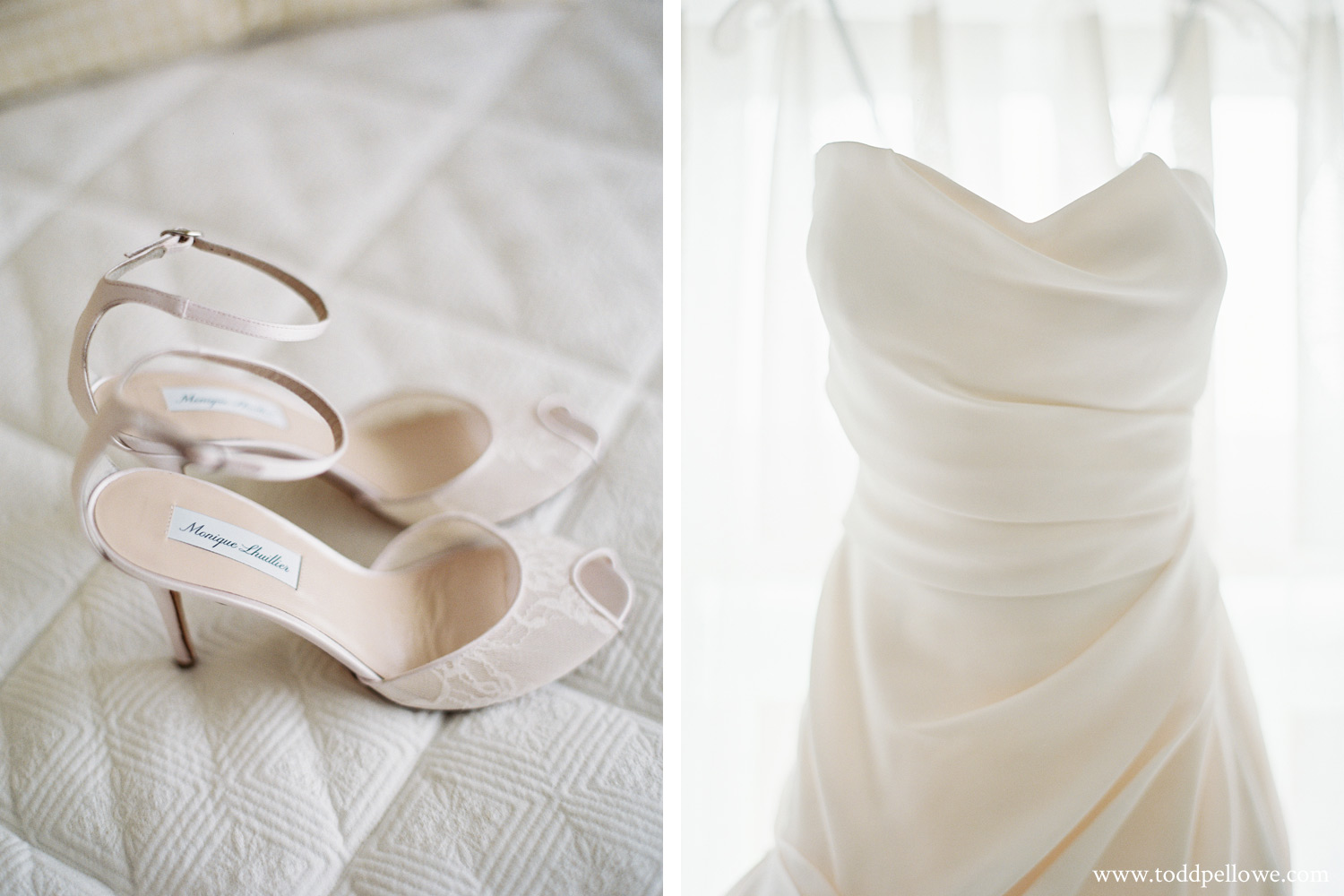 Monique Lhuillier Wedding Shoes and dress