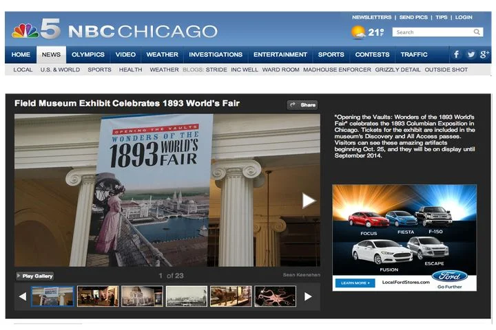 Images of the 1893 Chicago World's Fair exhibit, photographed for NBC 5 Chicago&nbsp;