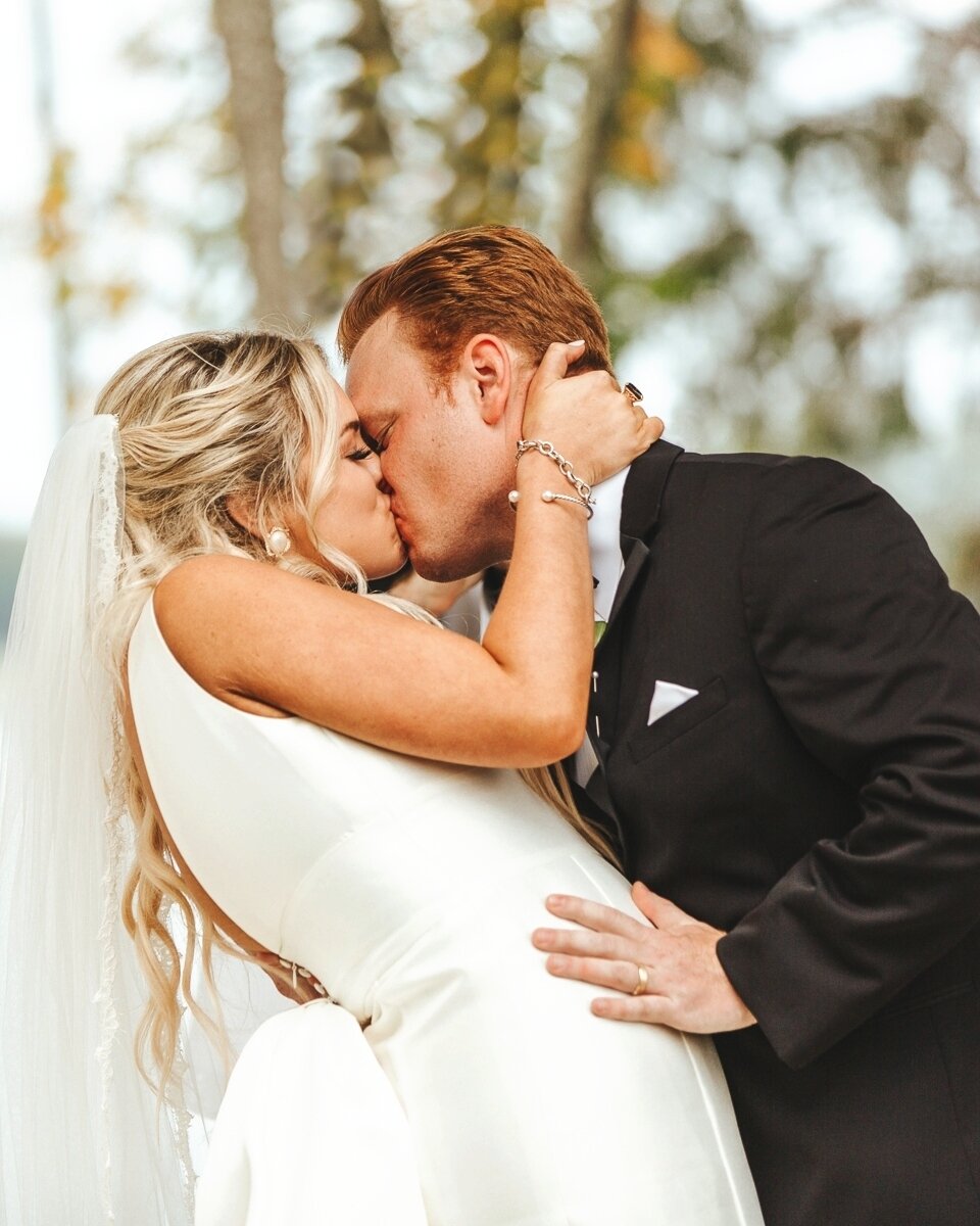 What a first kiss!!! Scout and Dylan planned a beautiful wedding and an epic first kiss.  These two had been dancing and dipping for years, so falling into this dip for their first kiss was perfectly natural for them and absolutely beautiful to see!