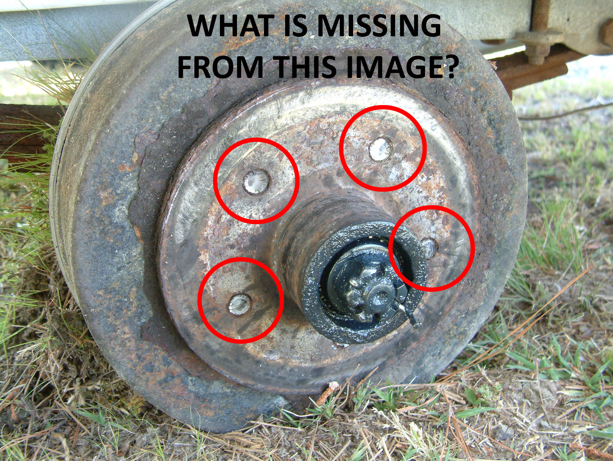 Note missing wheel studs