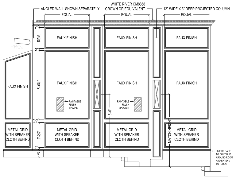 Custom Theater Room Elevation, Slovack-Bass Project with Michelle Glennon & Team