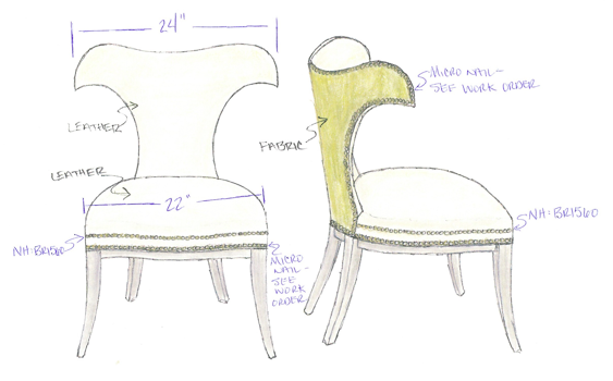 Custom Dining Chair Design, Slovack-Bass Project with Michelle Glennon & Team