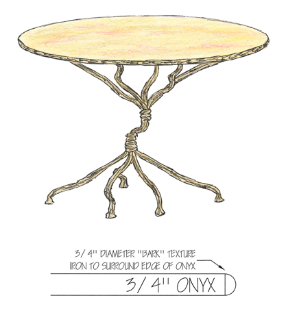 Custom Iron Table Design, Slovack-Bass Project with Michelle Glennon & Team