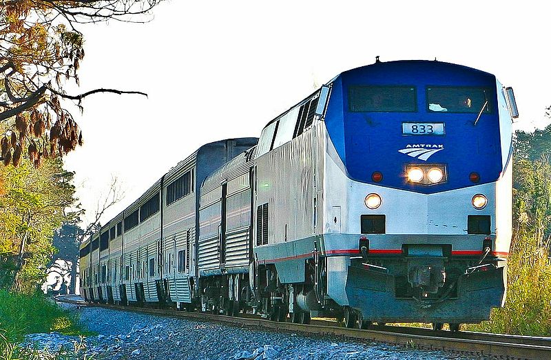 The Sunset Limited rounds Pensacola Bay — a portion of the route created by the Southern Rail Commission.