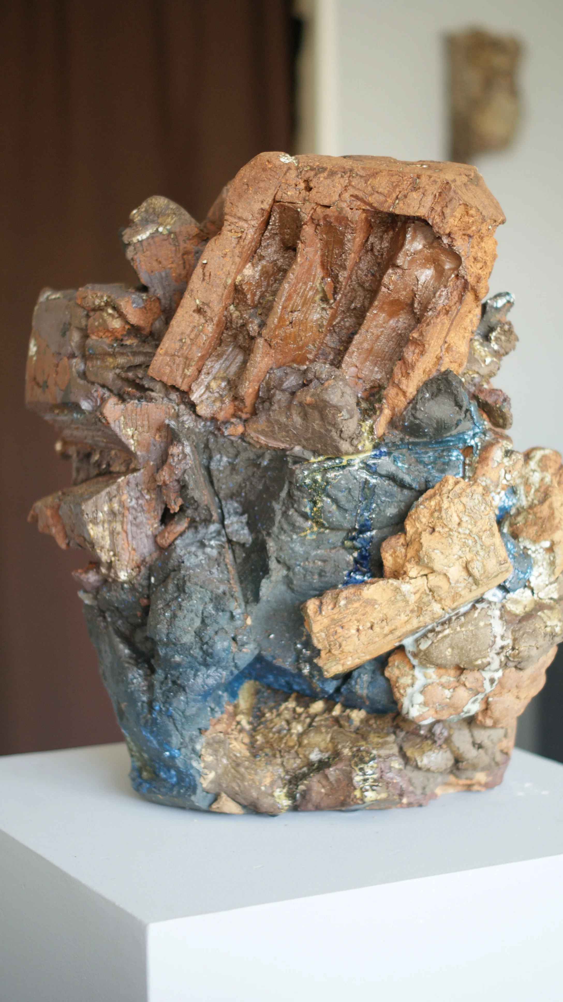 Ruin / Gneiss Ceramic, Oxide Pigments 22 x 15 x 9" 2015