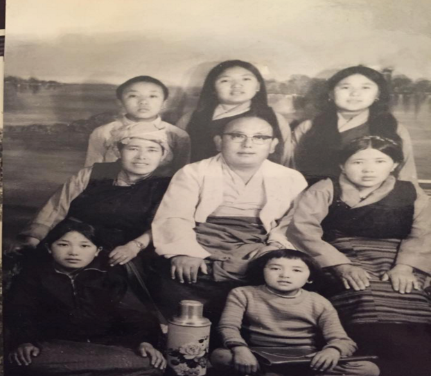 My grandfather Trinley Gyatso and family after relocation to Solukhumbu c. 1978