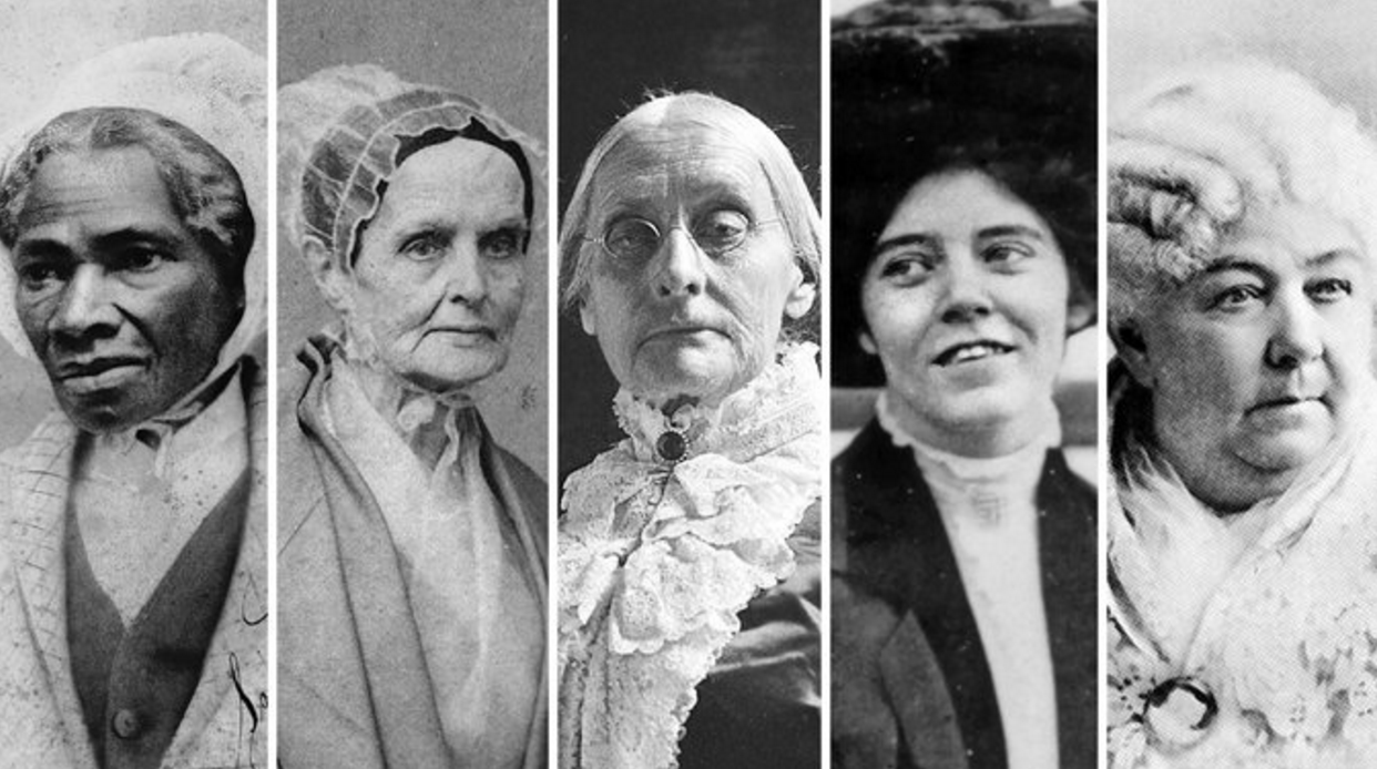 From left, suffragists Sojourner Truth, Lucretia Mott, Susan B. Anthony, Alice Paul and Elizabeth Cady Stanton will be featured on the back of the new $10 bill.