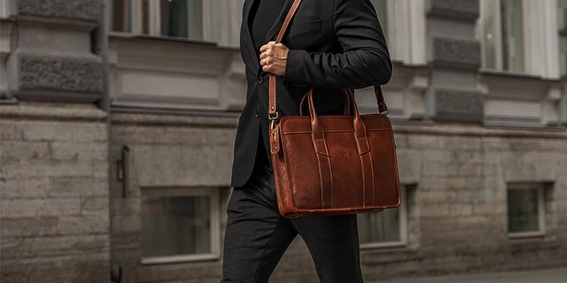 exquisite leather briefcase shoulder strap