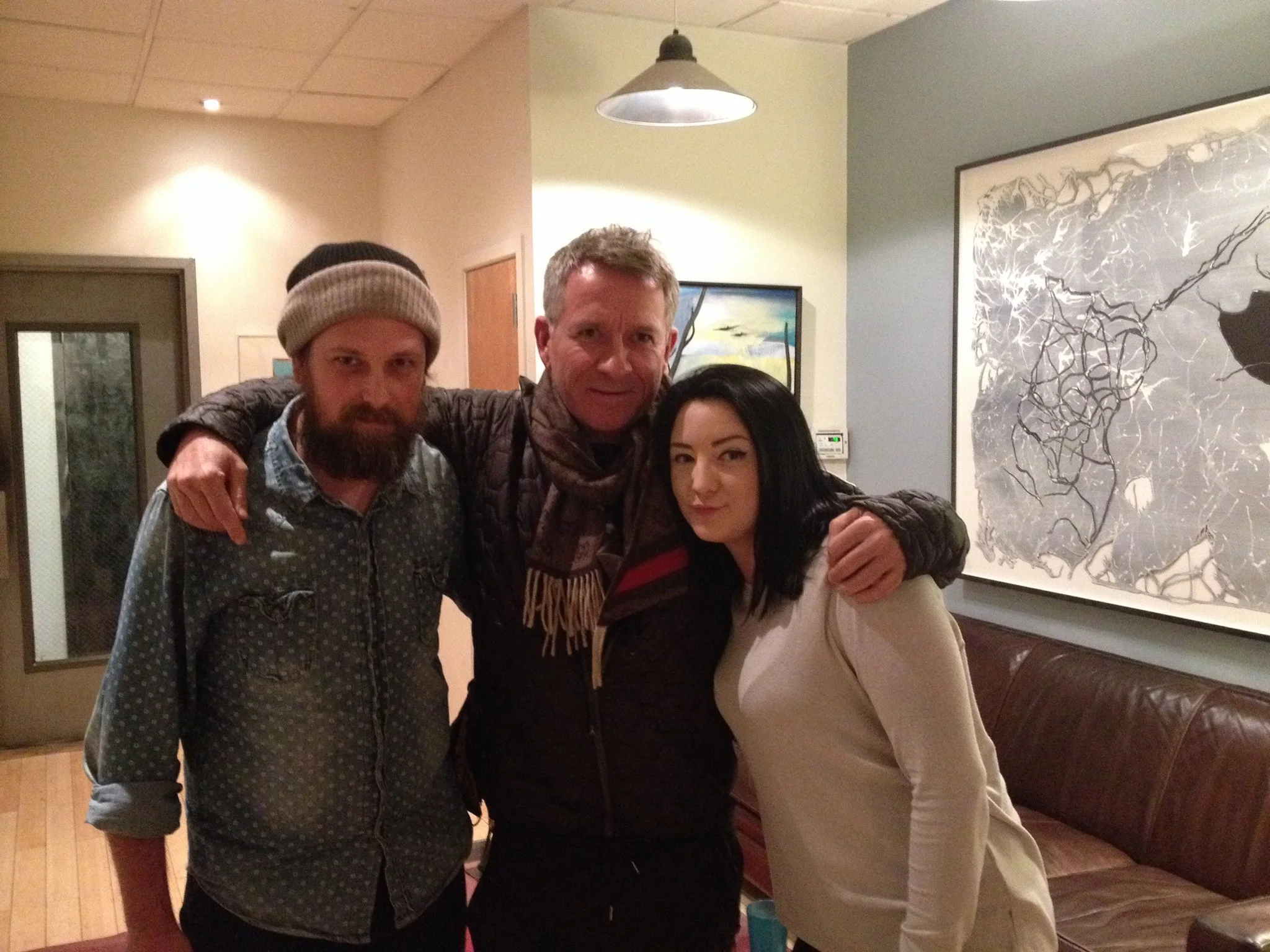 Engineer Adrian Thorstensen, actor Sean Pertwee, studio manager Nicole Muzii