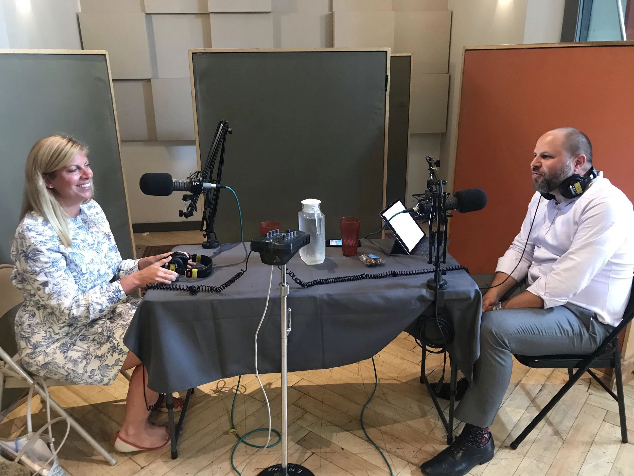 Brian, right, and a guest in our Mezzanine studio.