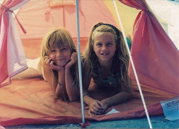 That's me on the left, good camper in training.