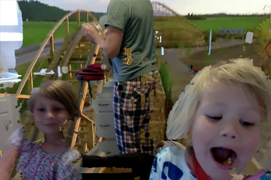 The roller coaster and our kitchen. 