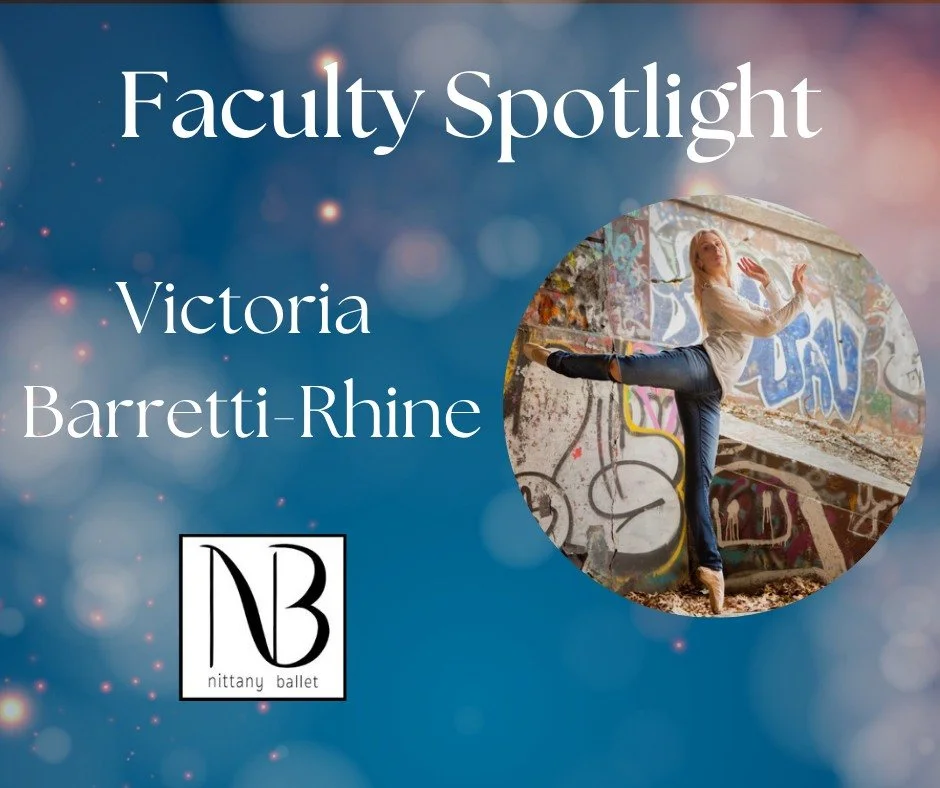 It's #FacultyFriday! Victoria Barretti-Rhine began her ballet training at the age of 8 under the instruction of Nadia Zhivotenko, an honors graduate from the Tashkent State Choreographic School of Russia and Bolshoi State Theater soloist. Her formati