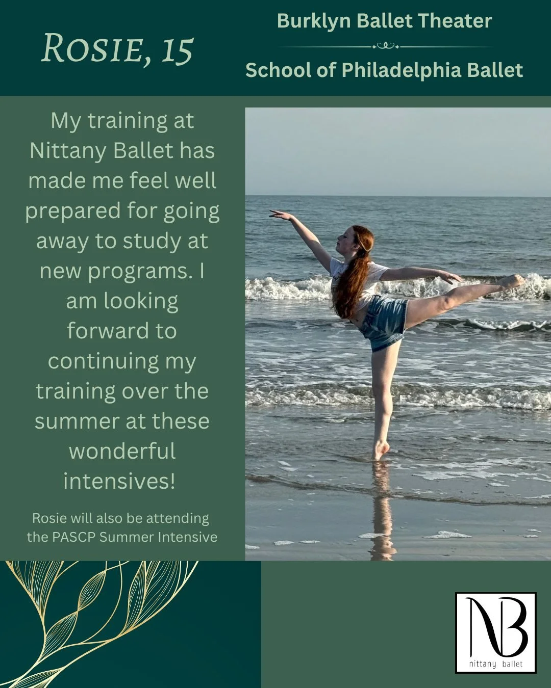 We're always proud to have our students take the time to train here at Nittany Ballet as well enjoy great programs around the country.  #ballet #summerintensive @burklynballet @schoolofphiladelphiaballet