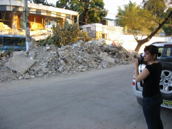 A school in ruins. Port-au-Prince a week after the earthquake.