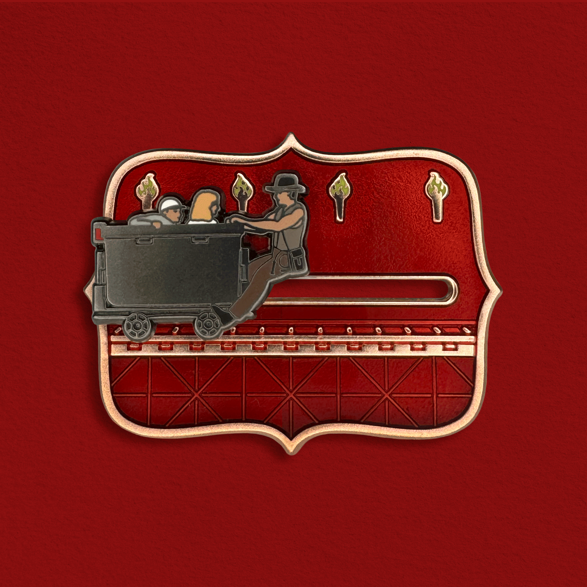 Mine Car Chase Enamel Pin