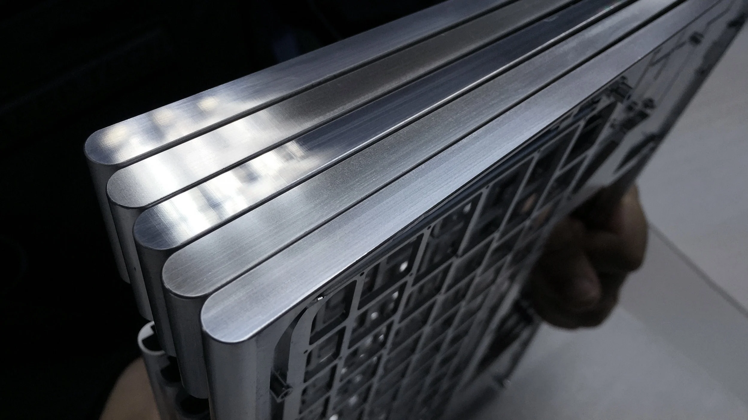 Aluminum also gave us an opportunity to reveal a secondary finish. By careful maneuvering and programming, CNC can also create a polish effect, leaving a bold accent.