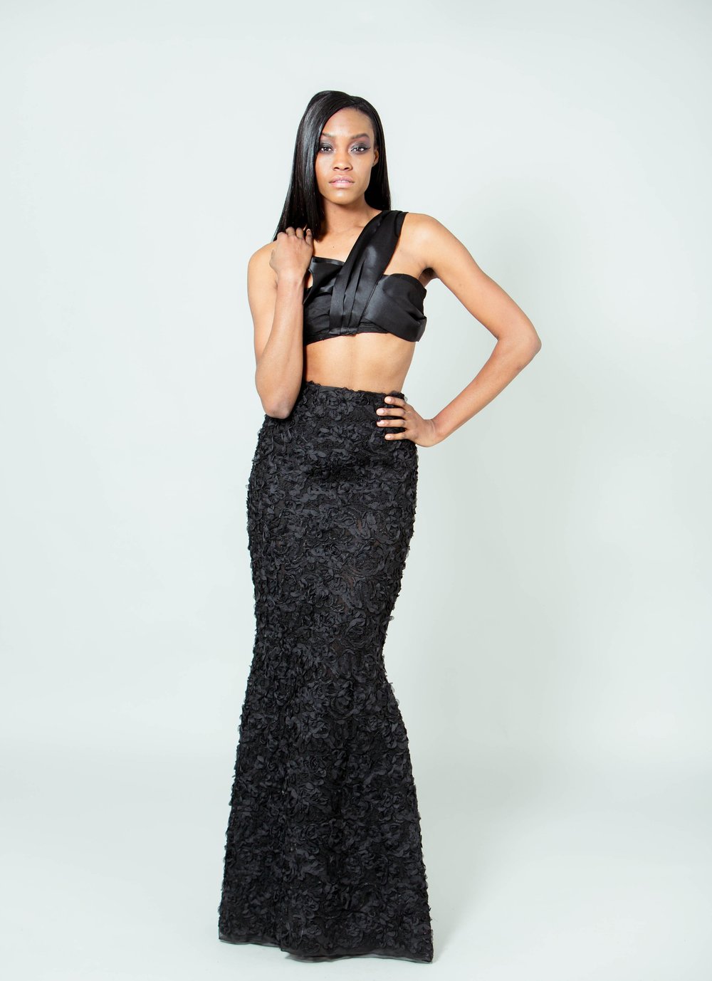 modern full skirt dress LaDivine C148W A Line Long Lace Wedding Dress