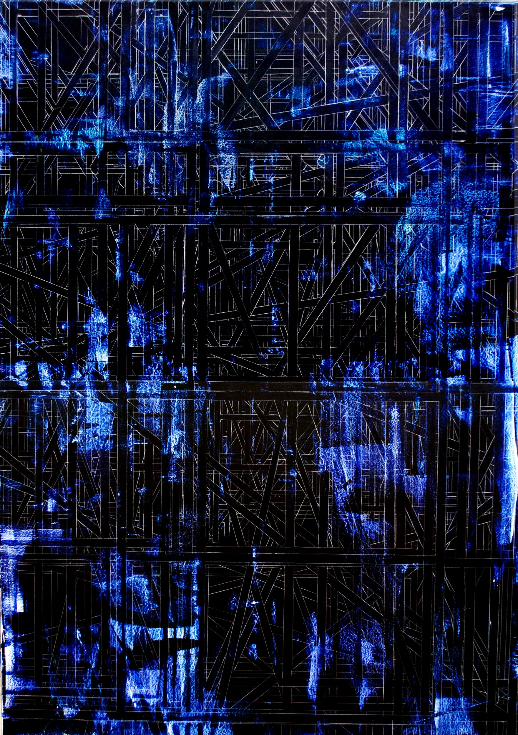 Beyond,  60” X 83” Acrylic and pencil on canvas