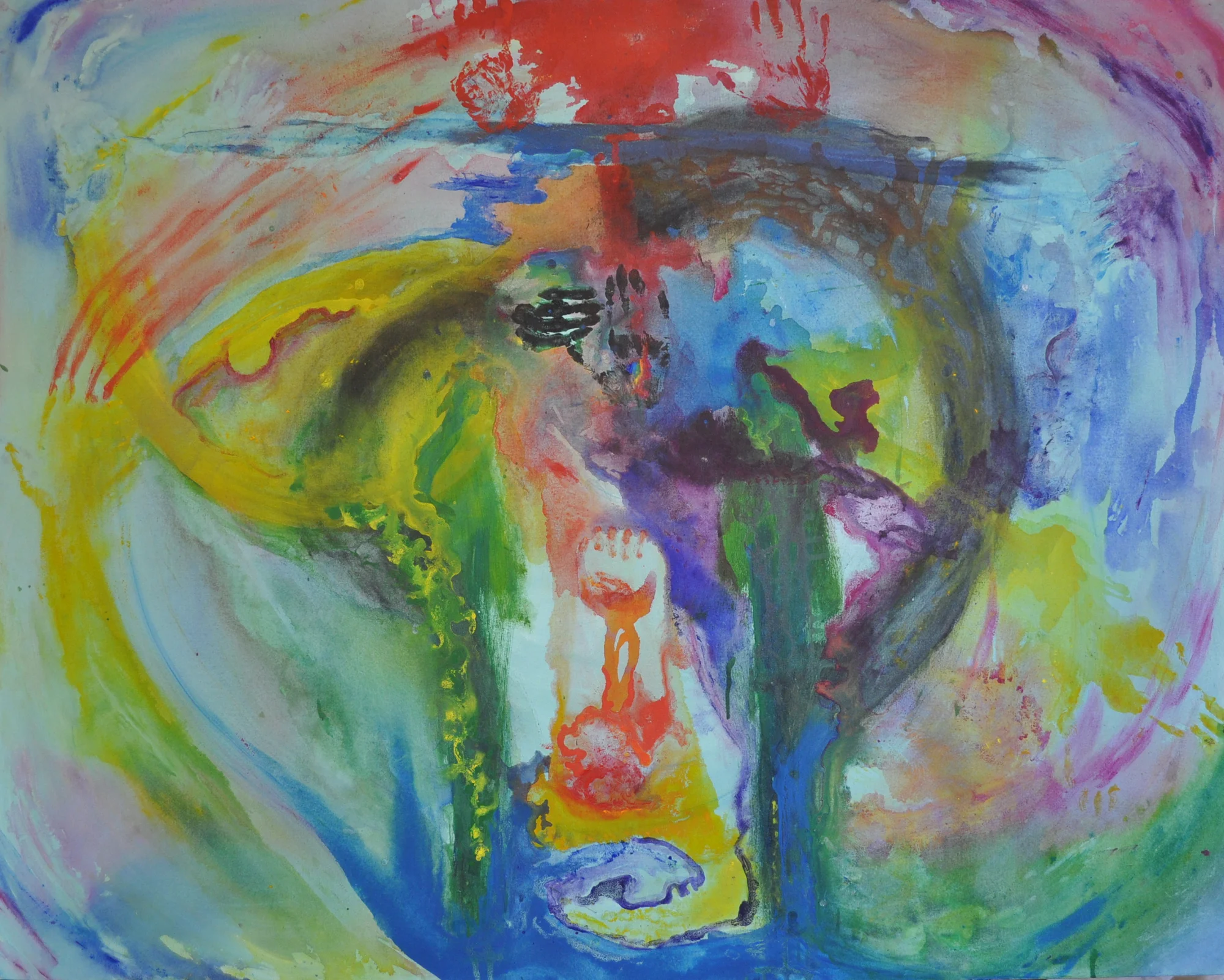 Student Work - Abstraction, Intermediate painting, 4’ x 5’, Oil or Acrylic on canvas, 2015