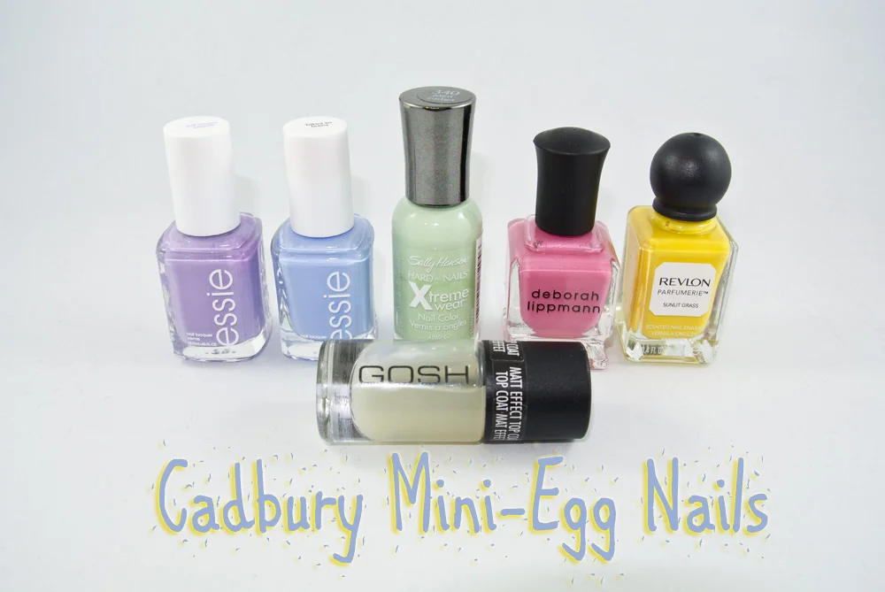 Cadbury Mini-Egg Inspired Easter Nails