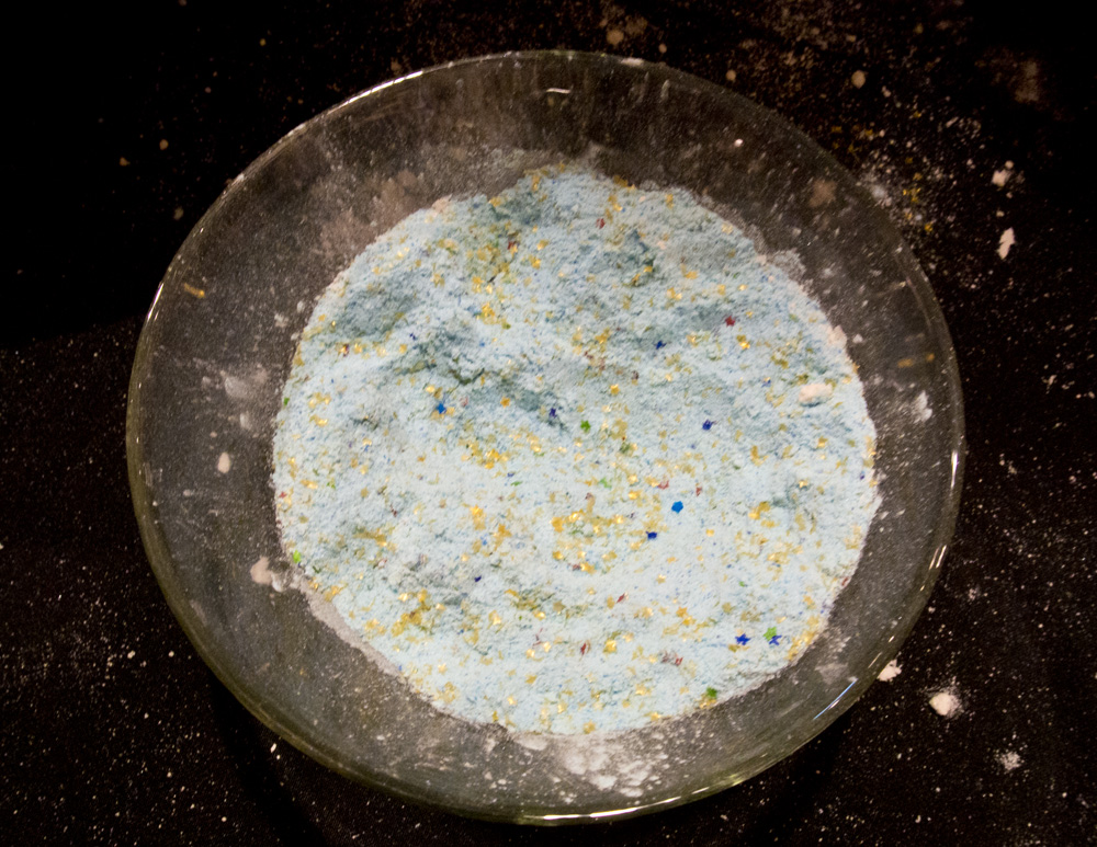 The guts of a Stardust Bath Bomb