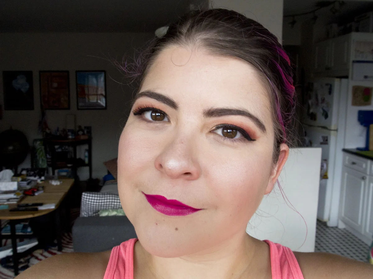 A summery, pink look I made with the mascara and the liner!