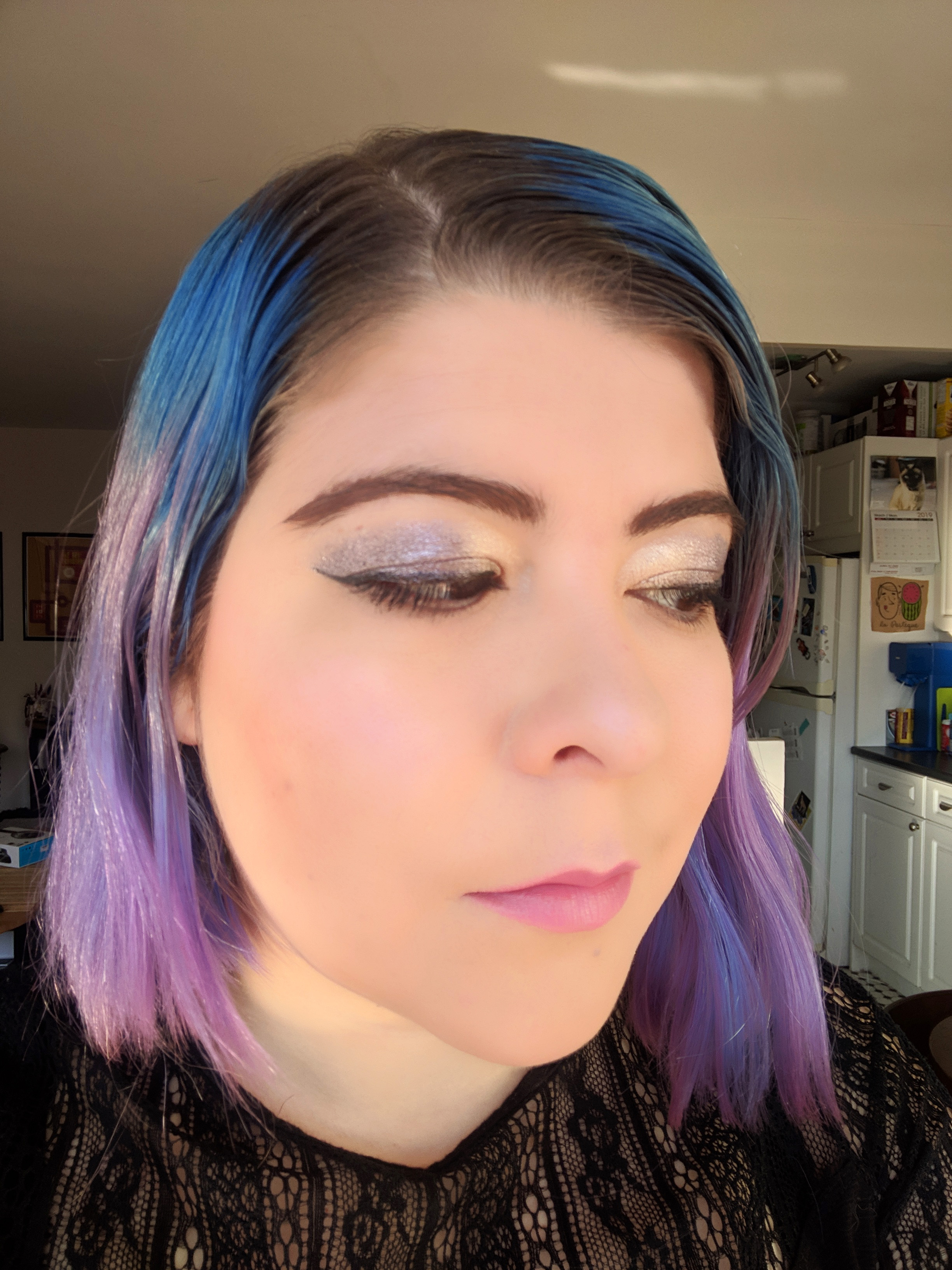Revlon Colorstay Creme Eyeshadow 705, 740 and Revlon Kiss Cushion Lip Tint Pink IRL