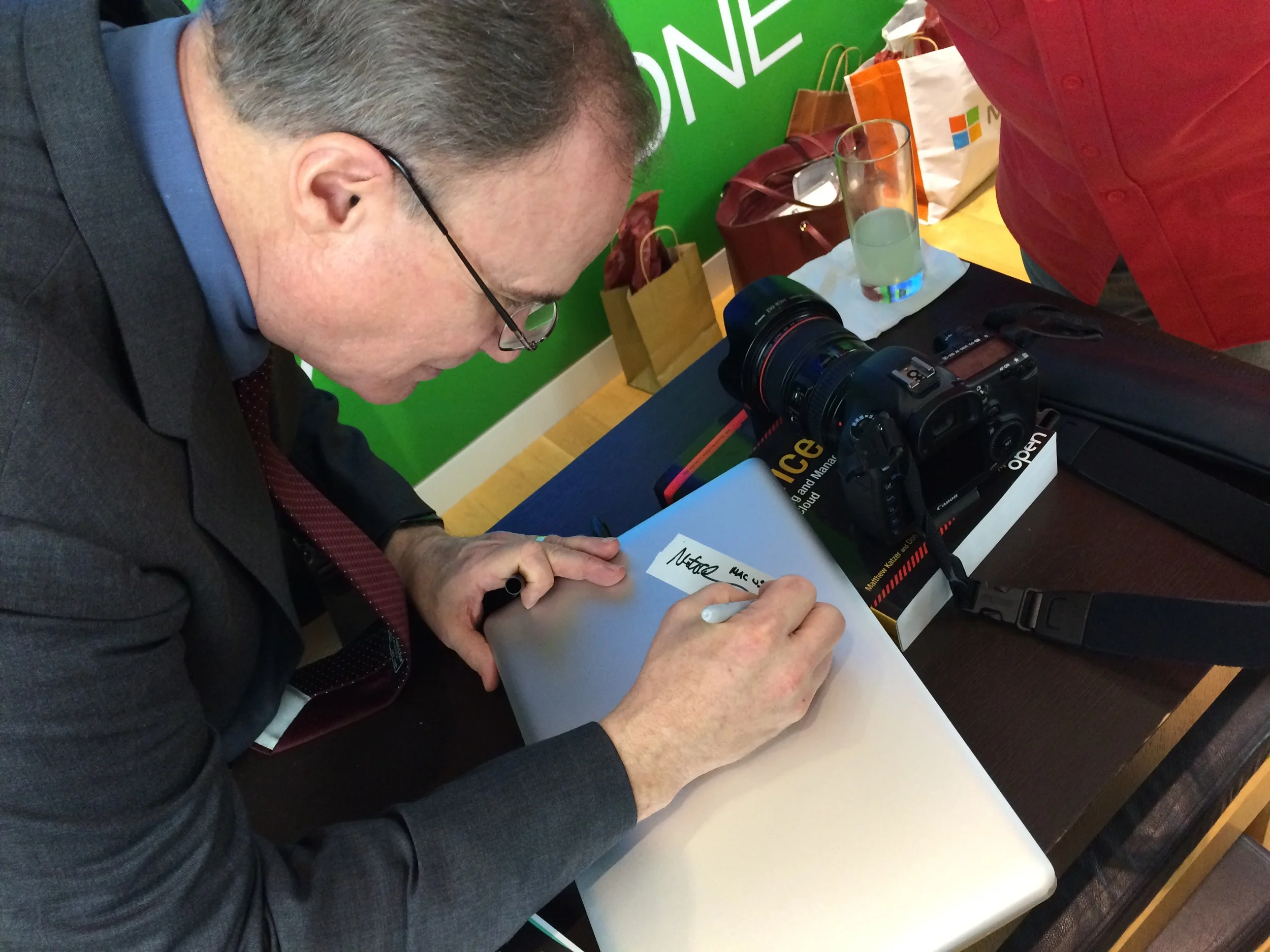 Matt Katzer signing my book. (MacBook, that is)