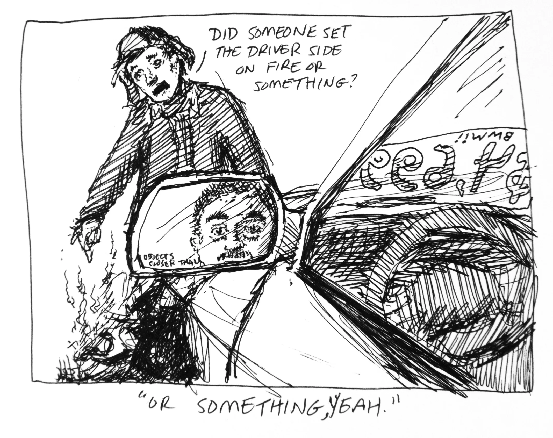 Or Something, 2017. Ink on paper. 10 x 10 inches.