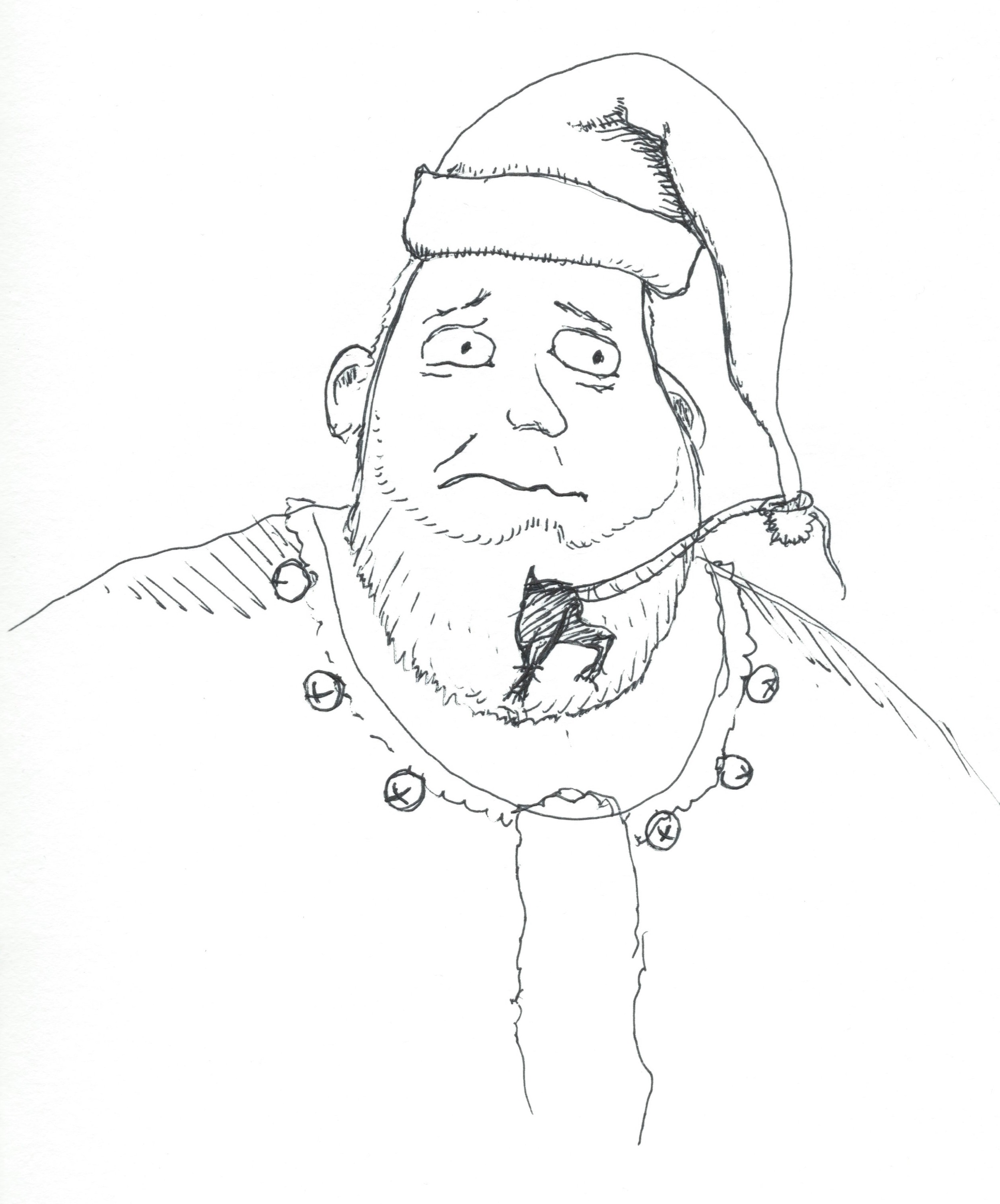 Rat Kringle, 2013. Ink on paper, 9 x 12 inches.