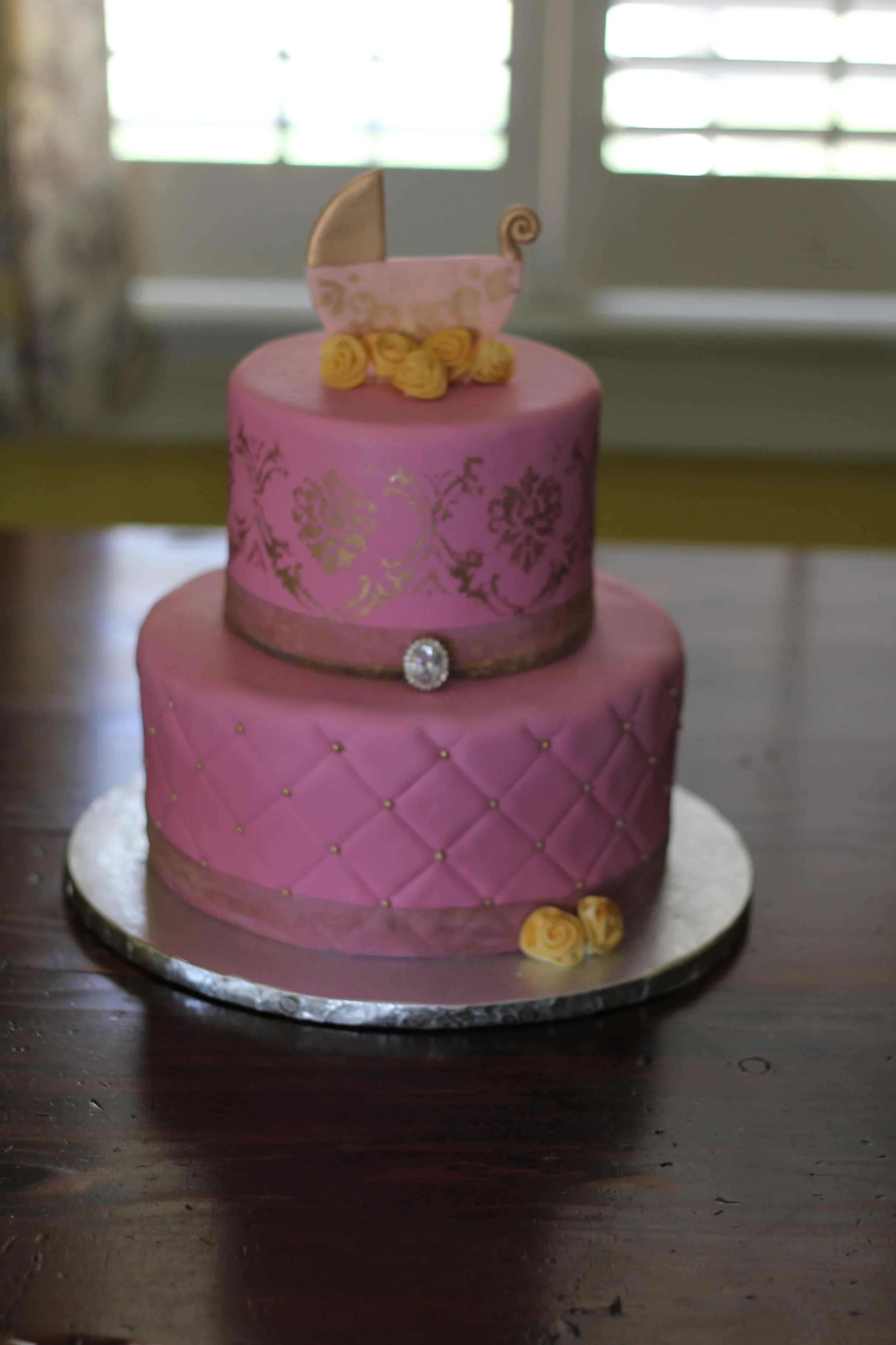 Glam/chic baby shower cake