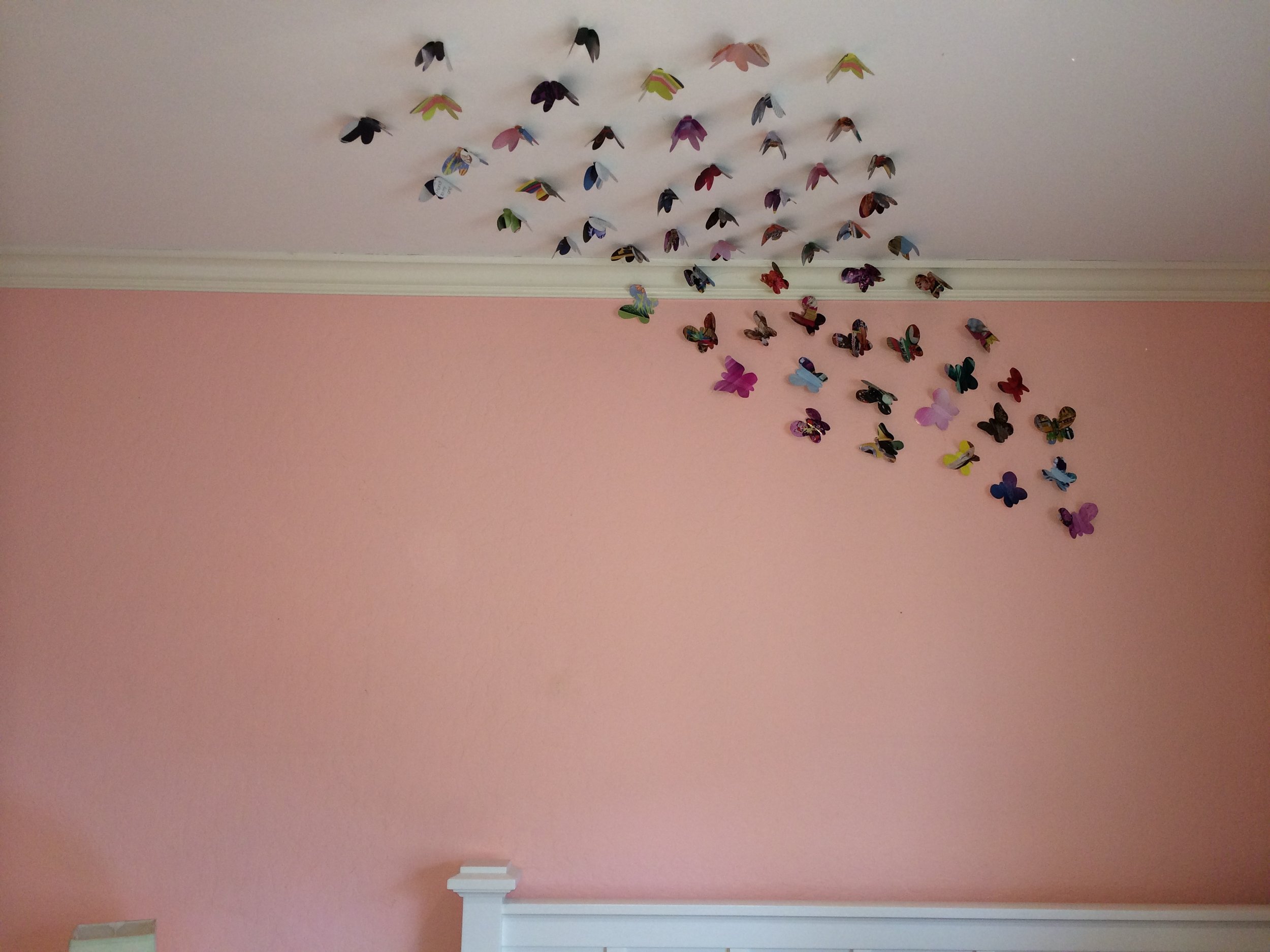 room wall art with stencil creation and paper cutting