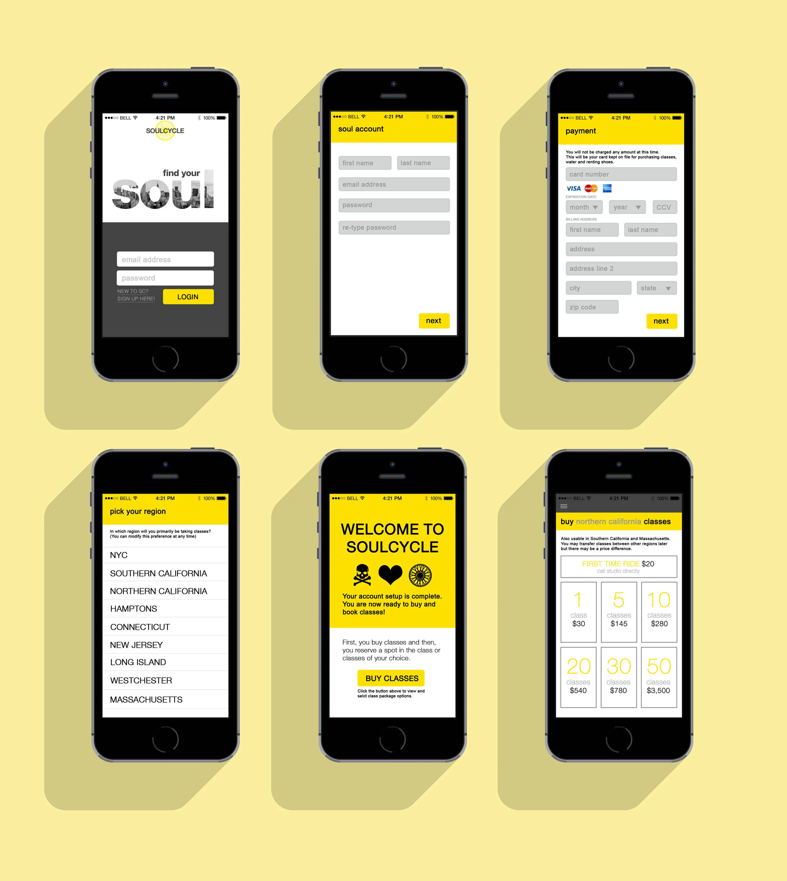 Soulcycle App Concept