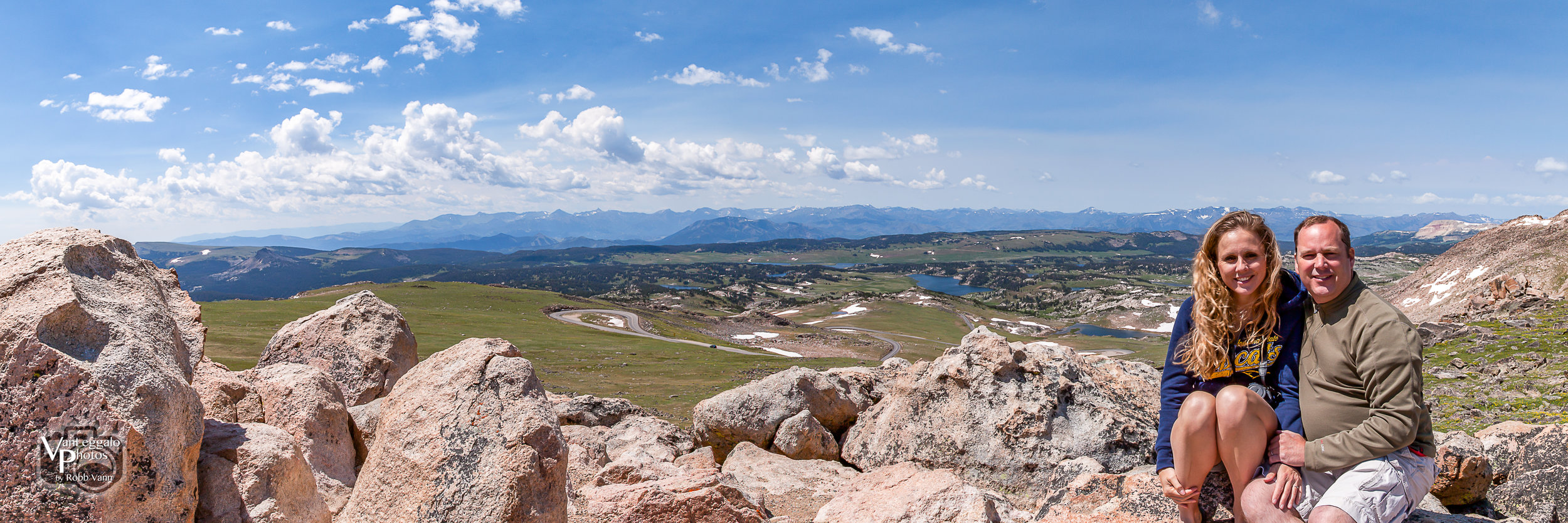 Robb and Alicia Vann overlooking Beartooth Pass to Cook City, MT
