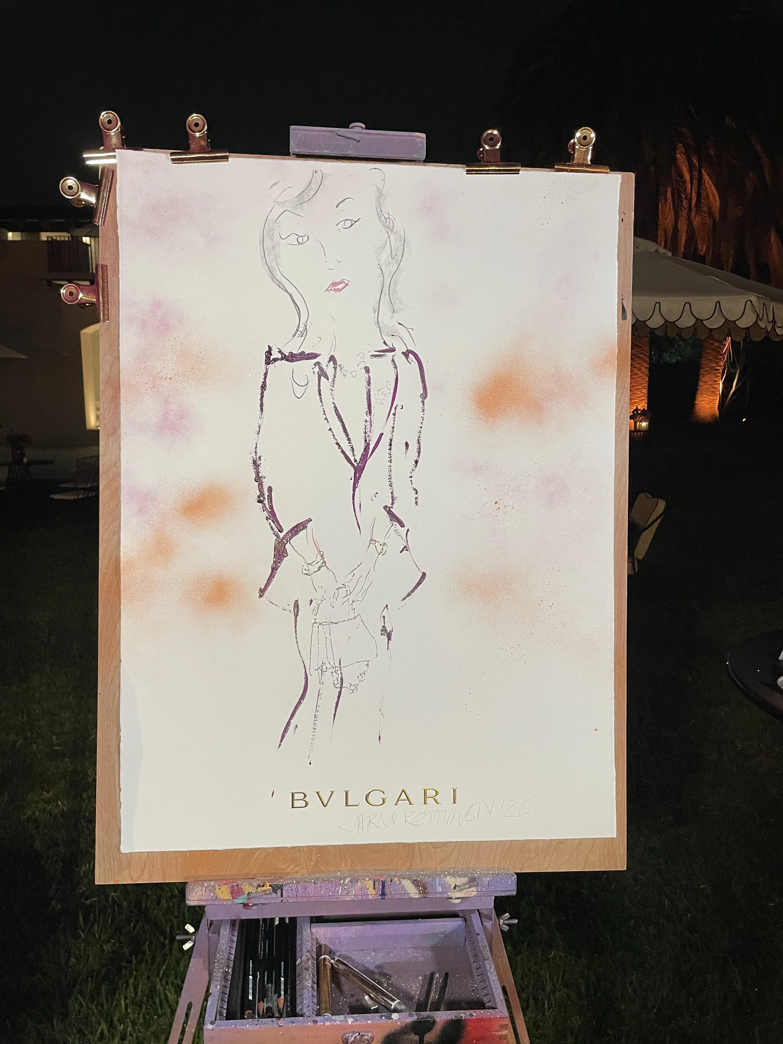 Bvlgari High Jewelry Event Los Angeles Live Drawing Setup