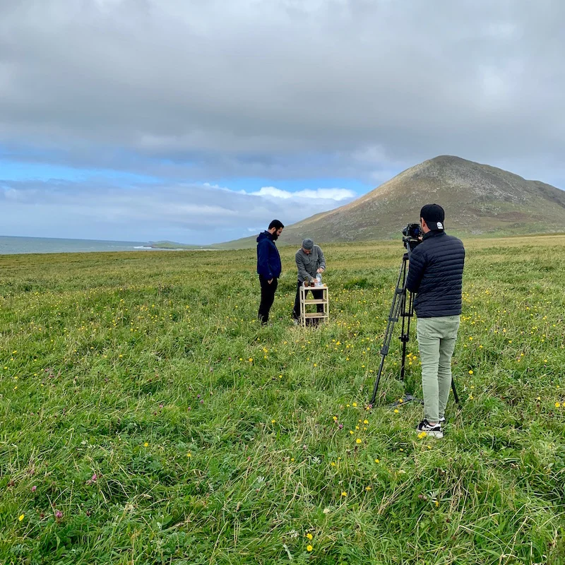 Filming on the machair
