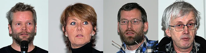 Fra venstre: Martin Ekre Hjerkind, Hanne Velure, Odd Roald Uv og Halvard G. Hagen. Foto: Arne Nyaas