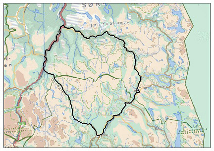 Forslag til avgrensing av planområdet/utredningsområdet, jf. planprogram. Kartarbeid: Norsk villreinsenter
