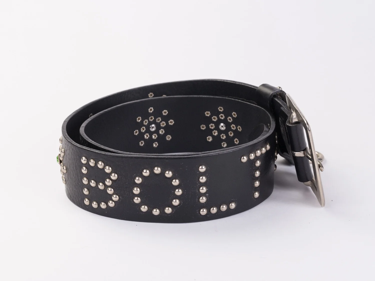 B.bolt leather artisan studded belt B905 - Black Vintage Studded Belt - Double J Saddlery main image 4
