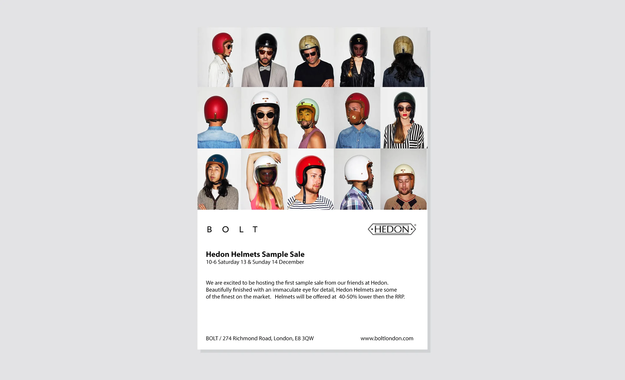 Hedon Helmet Sample Sale 